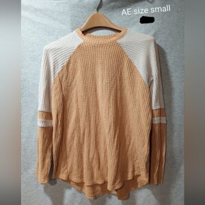 Yellow and White Waffle Knit Sweater